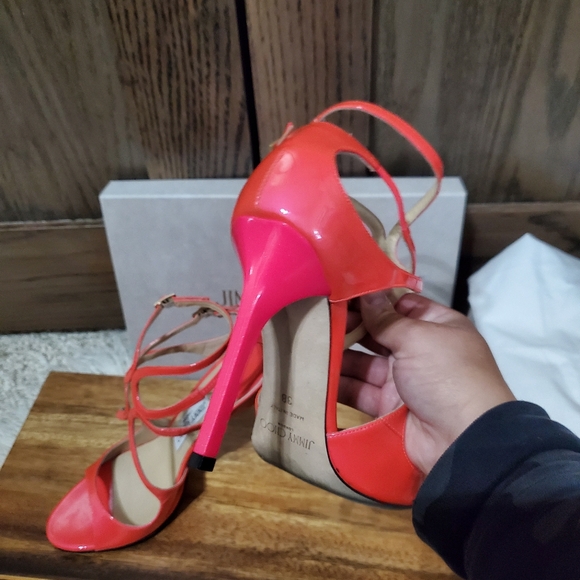 Jimmy Choo Neon Patent Azalea Fluo Heels - Picture 6 of 7